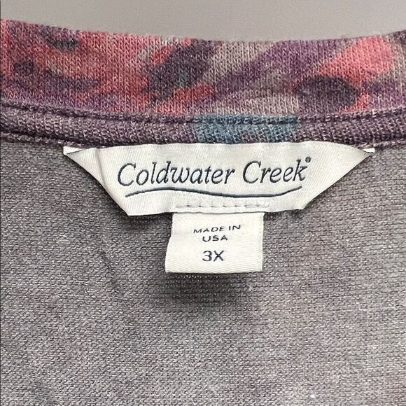 Coldwater Creek Mauve Floral Long Sleeve Top - Picture 2 of 5